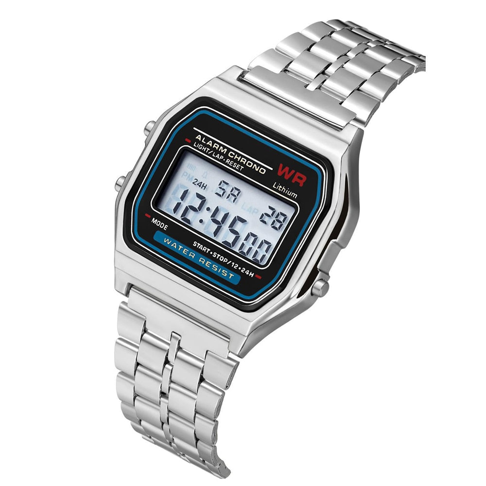 Rose Gold Silver Watches Men Women Electronic Digital Display Retro Style