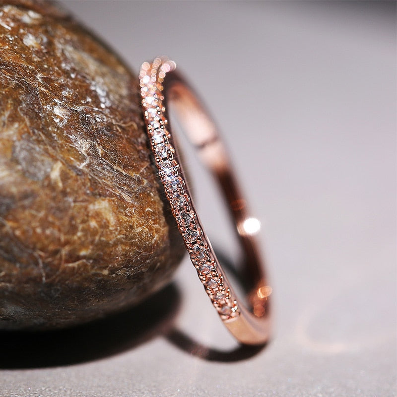 Minimalist Thin Cubic Zircon High Quality Versatile Ring