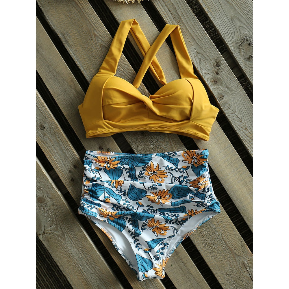 Halter High Waist Bikini Swimwear