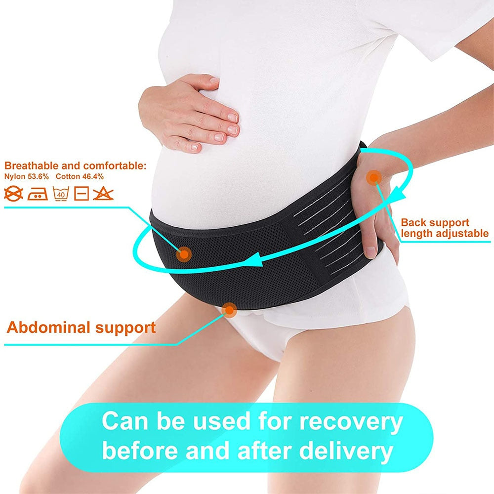 Pregnant Women Support Belly Band Back Clothes Belt Adjustable Waist Care Maternity Abdomen Brace Protector Pregnancy - Jeglowstore