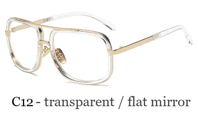 Big Frame Square Metal Sun Glasses