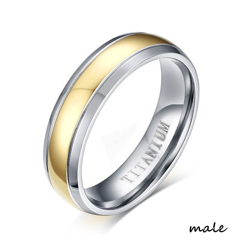 Exquisite Rhinestones Zirconia Couple Ring Set Simple Stainless Steel