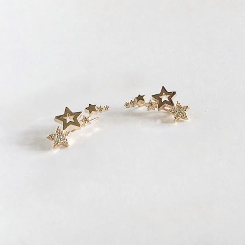 Huitan Shiny White Zircon Exquisite Versatile Earring