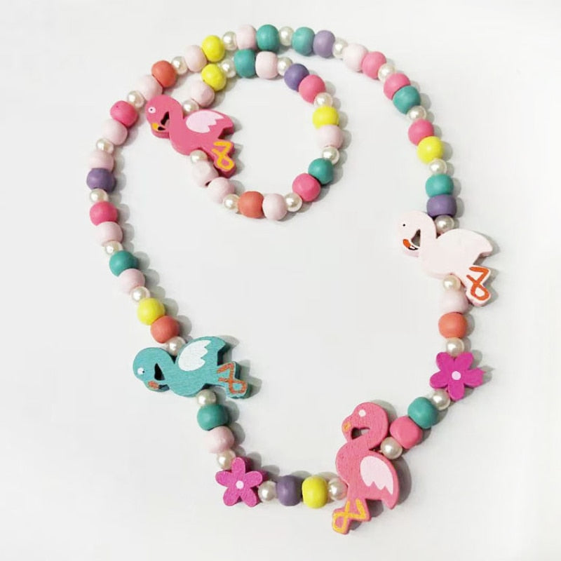 2pcs/Set Fashion Natural Wood Beads Necklace Bracelet