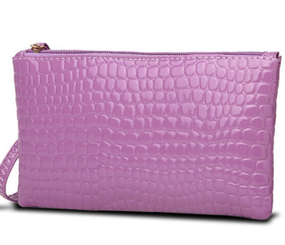 1PC Women PU Clutch Long Casual Wallet Litchi Grain Coin Purse Female Bag Wrist Bags Zipper Phone Pocket Credit Card Holder
