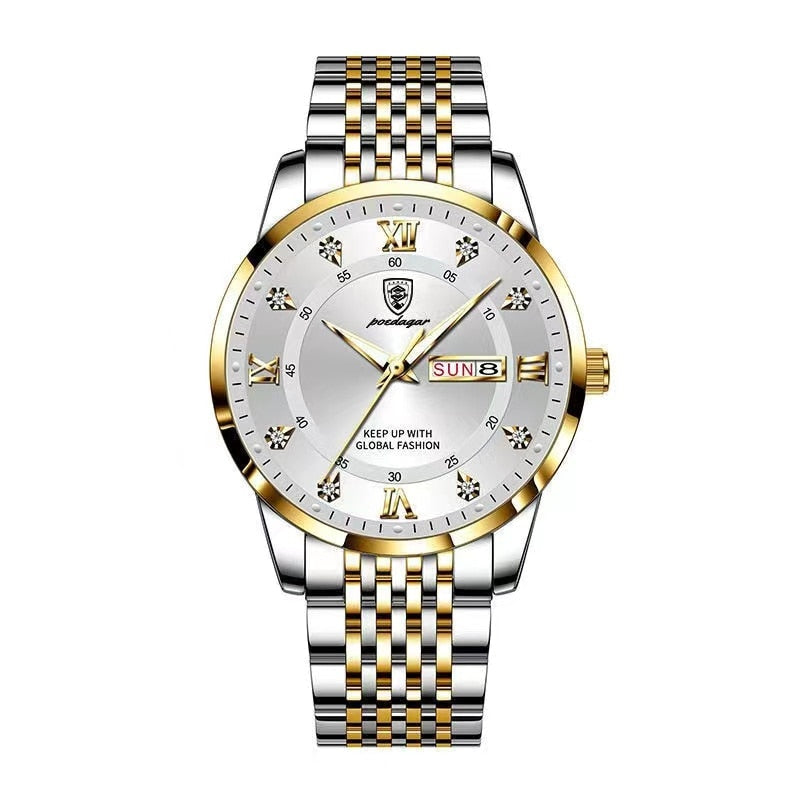 Luxury Push Button Hidden Clasp Waterproof Luminous Wrist Watches