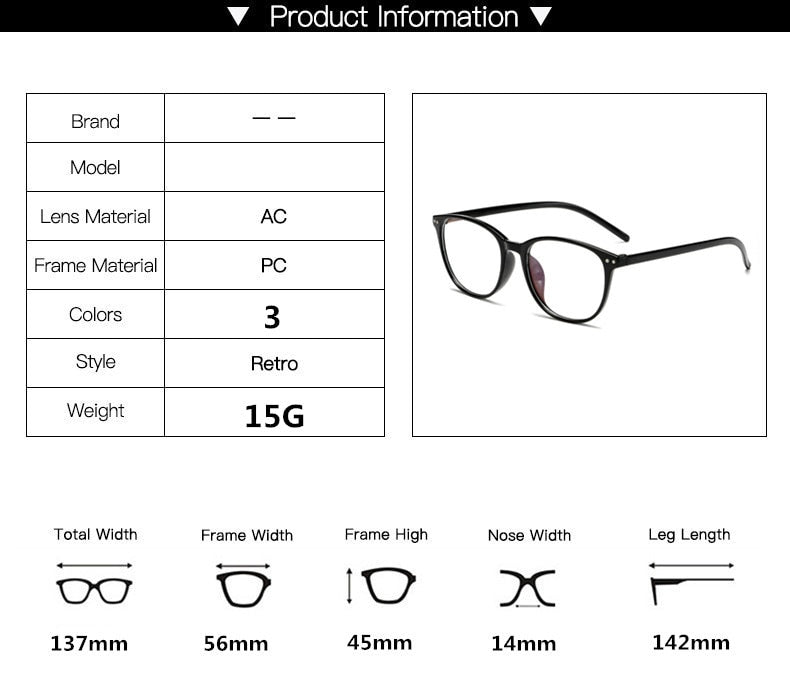 Fashion Reading Glasses Anti-Blue Light Women Men Computer Presbyopia Hyperopia Reading Eyeglasses+1.0+1.5+2.0+2.5+3.0+3.5+4.0 - Jeglowstore