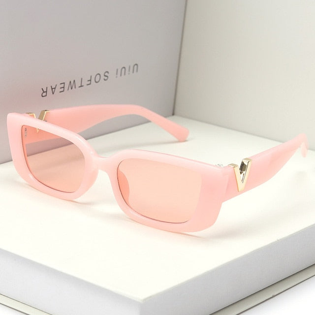Retro Small Frame Cat Eye Sunglasses with Metal Hinges