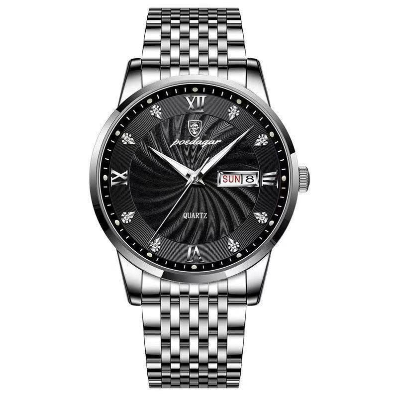 Luxury Push Button Hidden Clasp Waterproof Luminous Wrist Watches