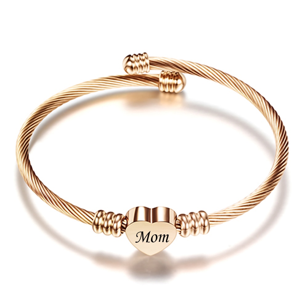 Customize Heart Charm Bracelets Stainless Steel