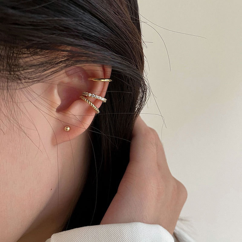 Minimalist Fashion Cartilage Hoop Earrings fake piercing Clip Unisex