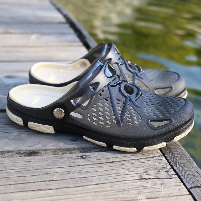Couple Shoes Beach Casual Men's Slippers Unisex Hollow out Casual Couple Beach Non-slide Sandal Flip Flops Size 35-45 TX105