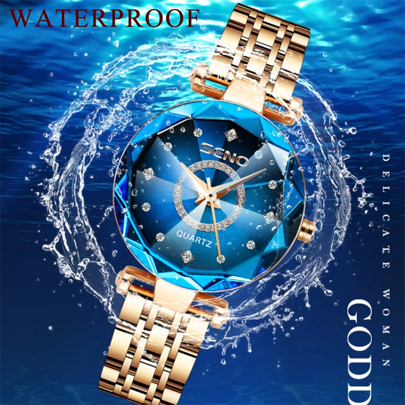Fashion Diamond Watches For Women Ladies Luxury Brand Quartz