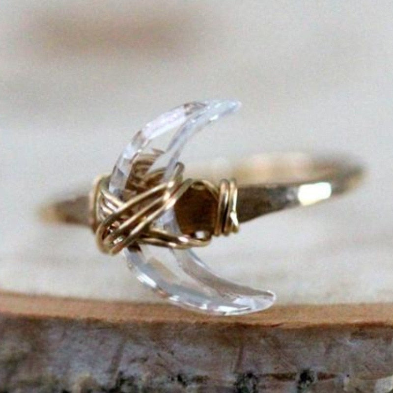 Crescent Moon Metal Ring