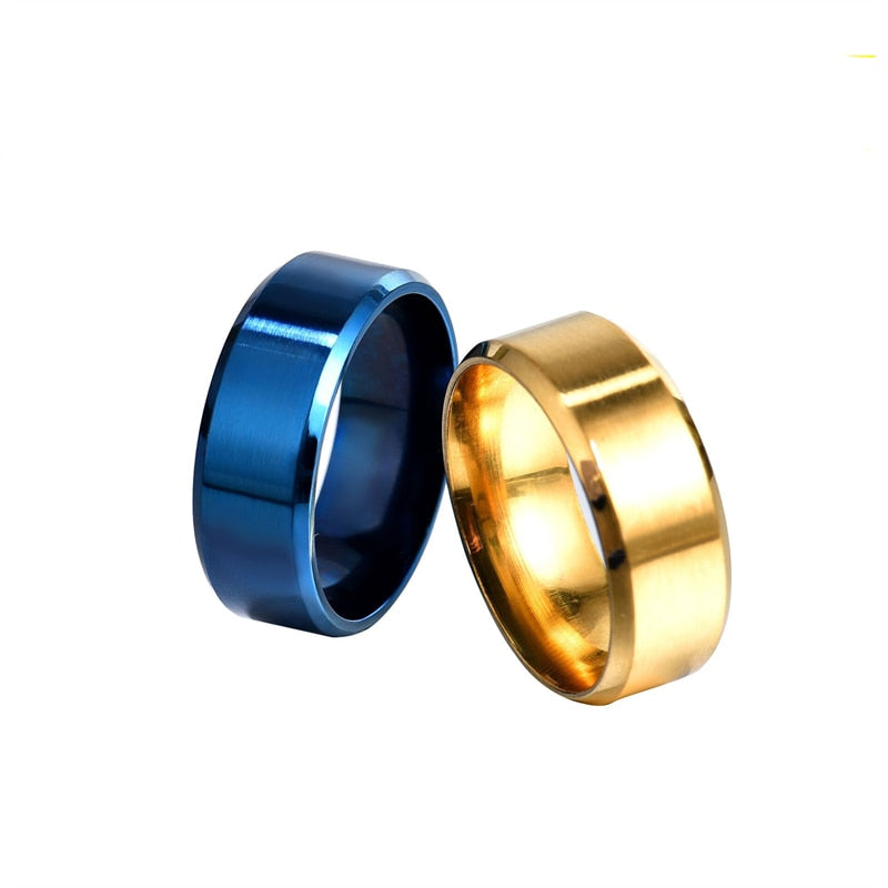 8mm Matt Stainless Steel Simple Design Plain Titanium Ring