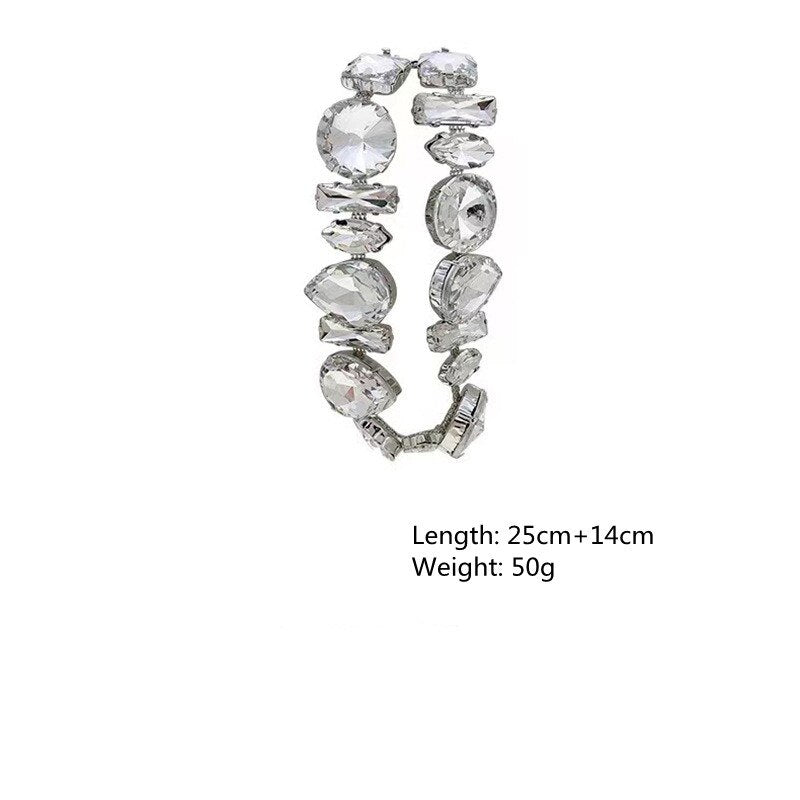 FYUAN Geometric Crystal Choker Necklace