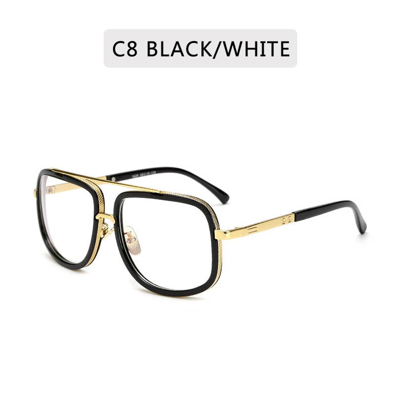Big Frame Square Metal Sun Glasses