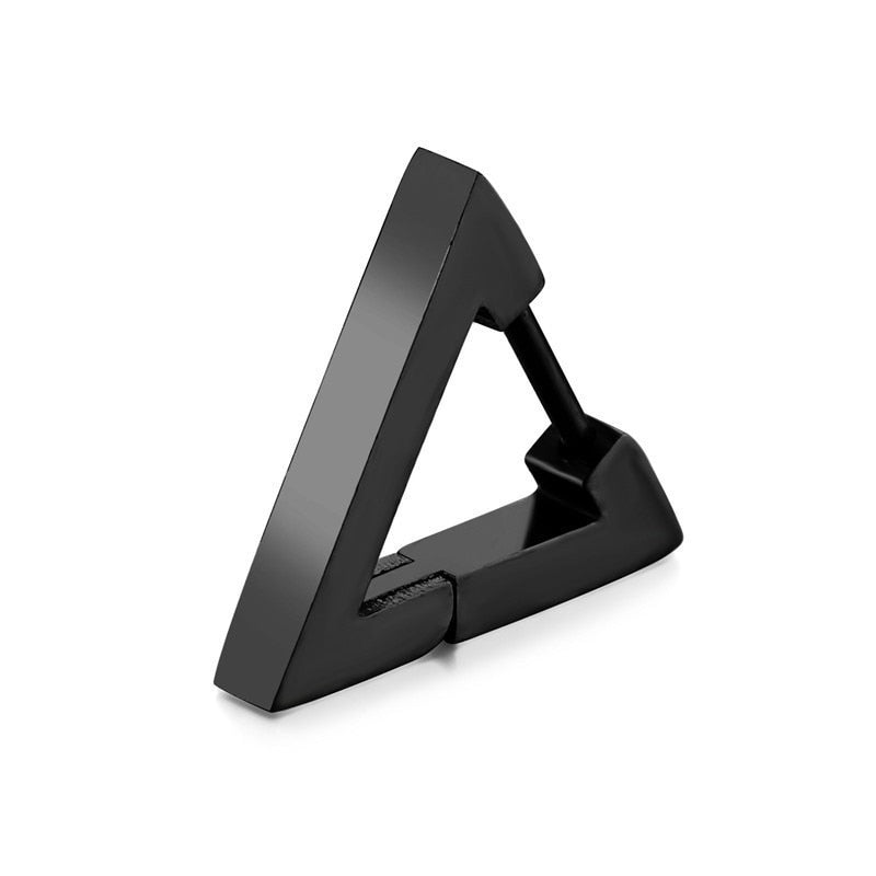 Rinhoo 1 Pcs Triangle Unisex Earrings Stainless Steel