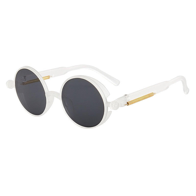 Luxury Classic Gothic Steampunk Round Sunglasses