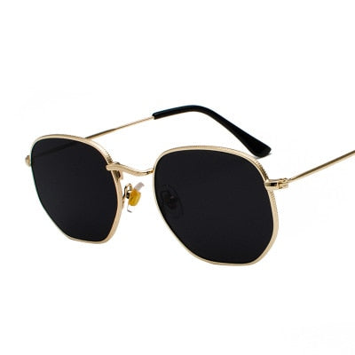 Metal Frame Hexagon Sun Glasses