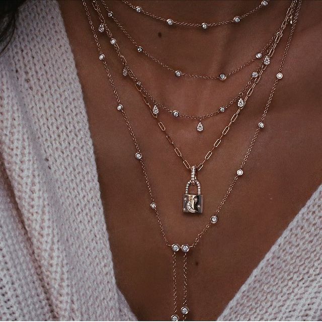 New Fashion Gold Crystal Stars Pendant Necklace