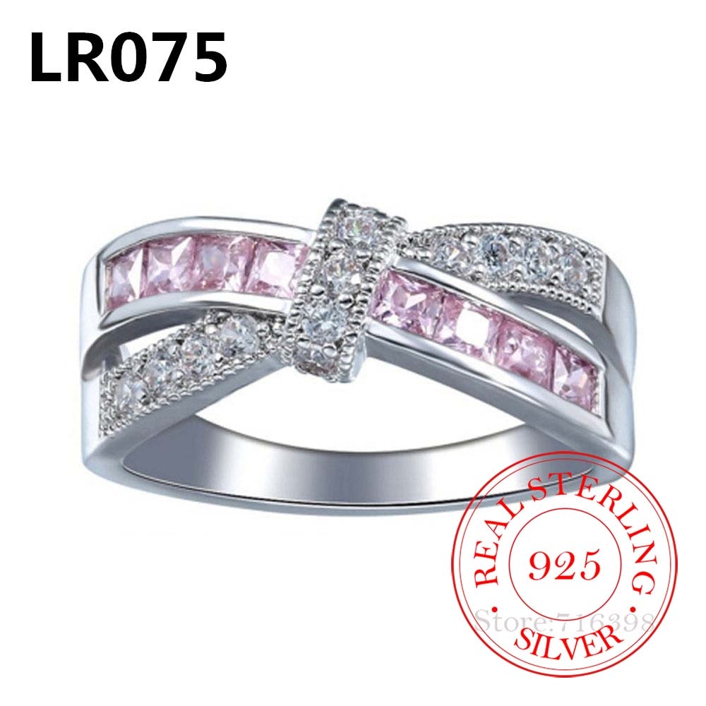 100% 925 Sterling Silver Jewelry Vintage Purple Crystal Couple's Wedding Silver Rings for Women Men Fashion Anel De Prata Bijoux