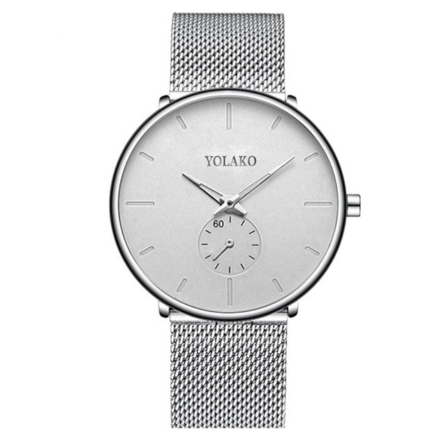 Ultra Thin Minimalist Quartz Stainless Stee Casual Leather Watch