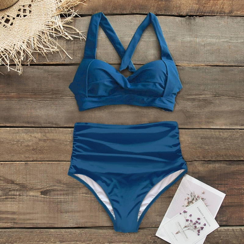 Halter High Waist Bikini Swimwear