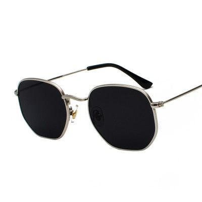Metal Frame Hexagon Sun Glasses