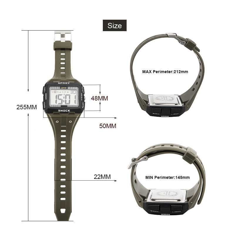 Big Numbers Water Resistant Men Digital Watch