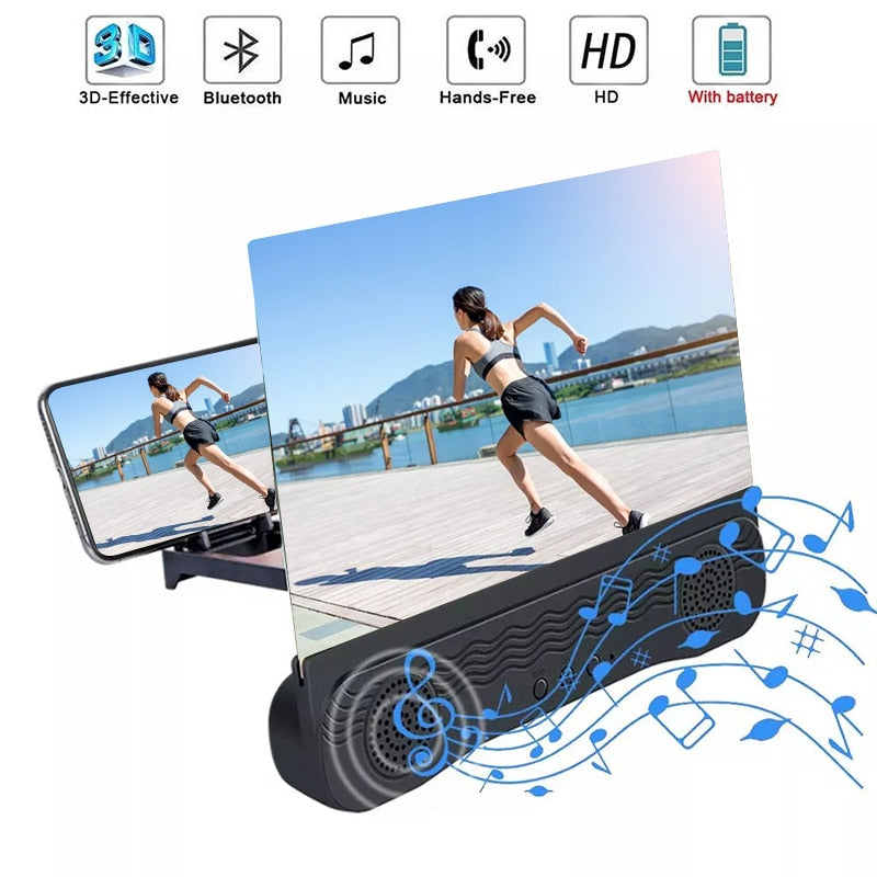 2021 New 4 In 1 K9 Anti-Ultraviolet Bluetooth Speaker 14 Inch HD Mobile Phone Screen Amplifier Holder emergency power supply
