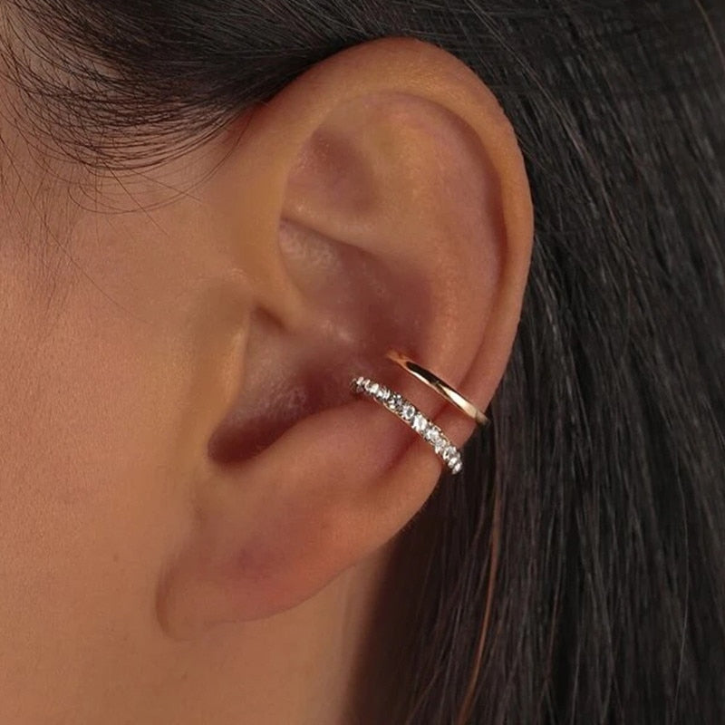 Minimalist Fashion Cartilage Hoop Earrings fake piercing Clip Unisex