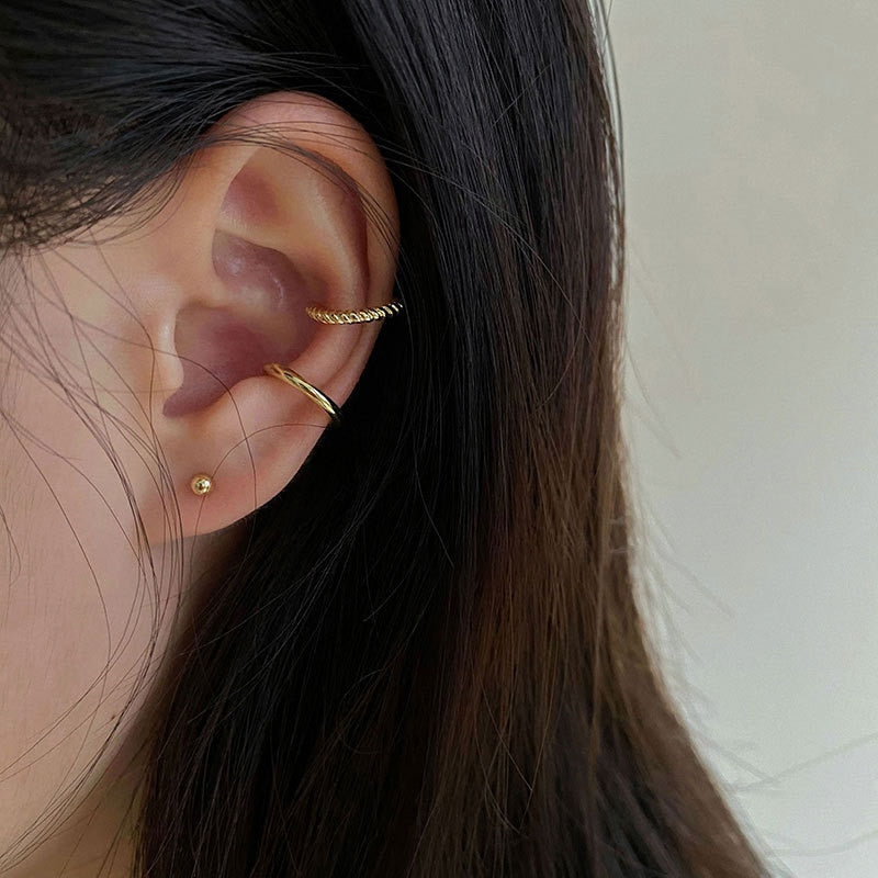 Minimalist Fashion Cartilage Hoop Earrings fake piercing Clip Unisex