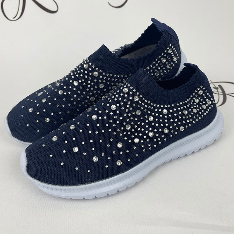Rimocy Crystal Breathable Mesh Sneaker Shoes for Women