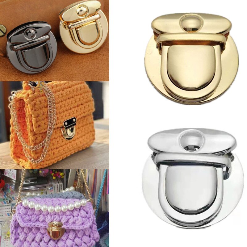 Shoulder Bag Turn Twist Lock Metal Buckle Bag Accessories Handbag Snap Clasps DIY Closure Lock for Purse Totes