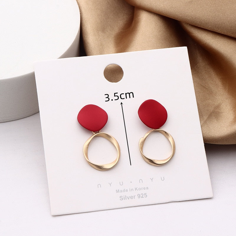 Big Black Flower Hanging Earrings For Women Exaggerated Rock Personality