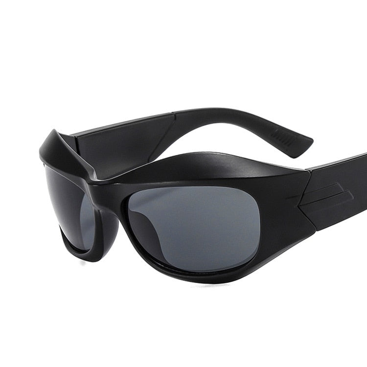 Unique Irregular Stripe Leg Arc Cool Sunglasse