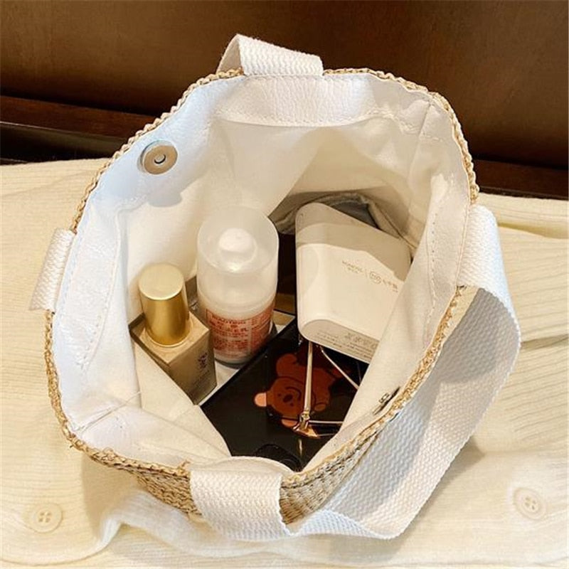 Elegant Ladies Straw Woven Handbag Women