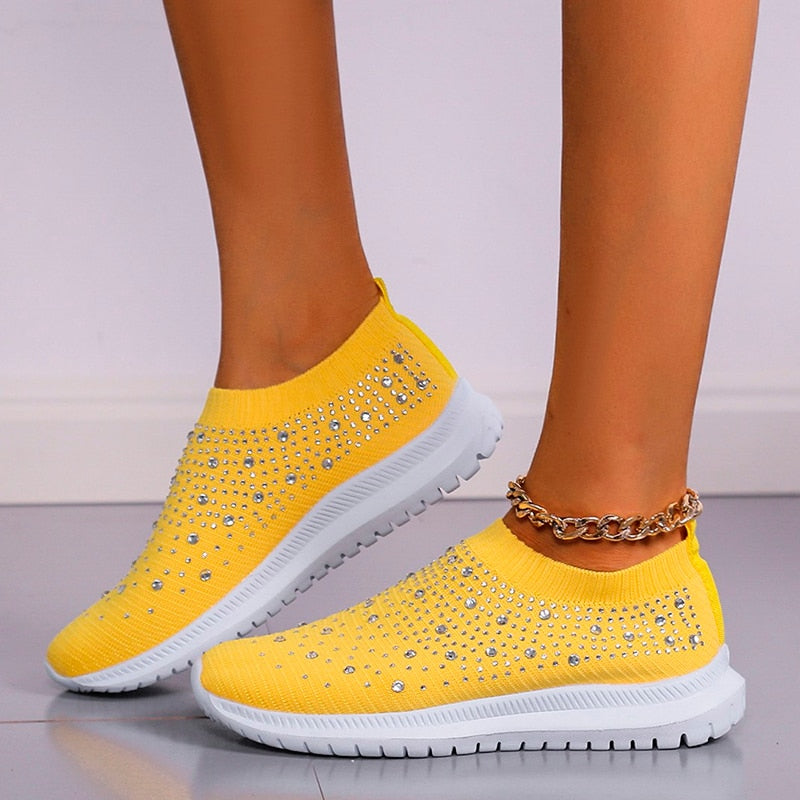 Rimocy Crystal Breathable Mesh Sneaker Shoes for Women