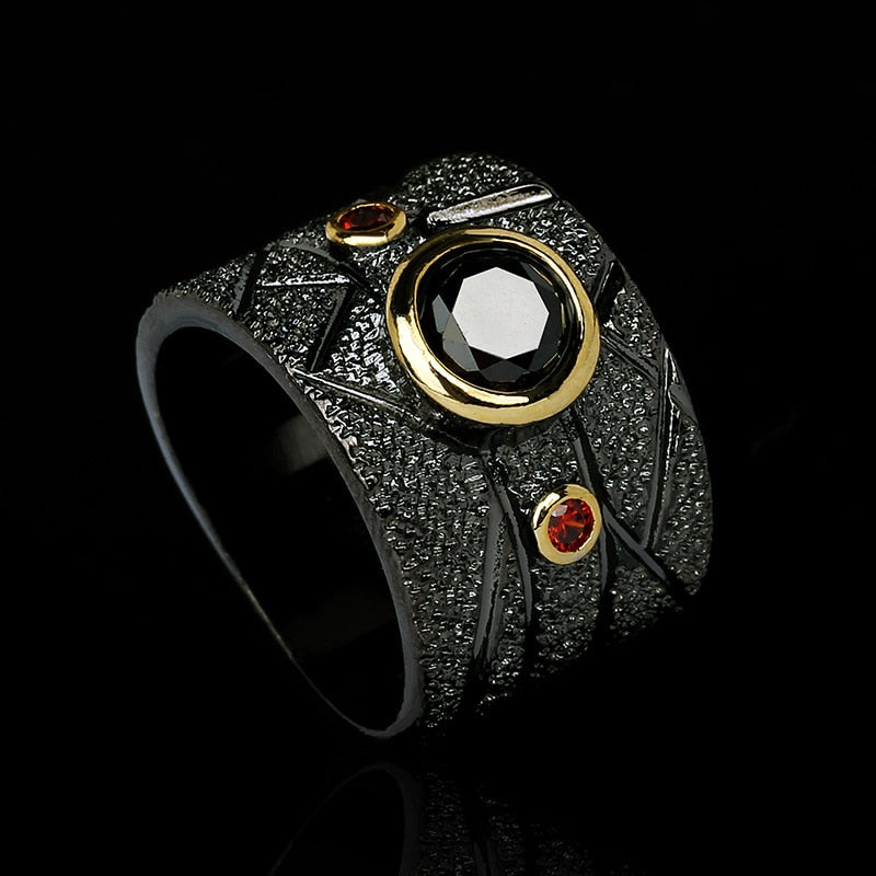 Leaf Flower Color Zircon Ring