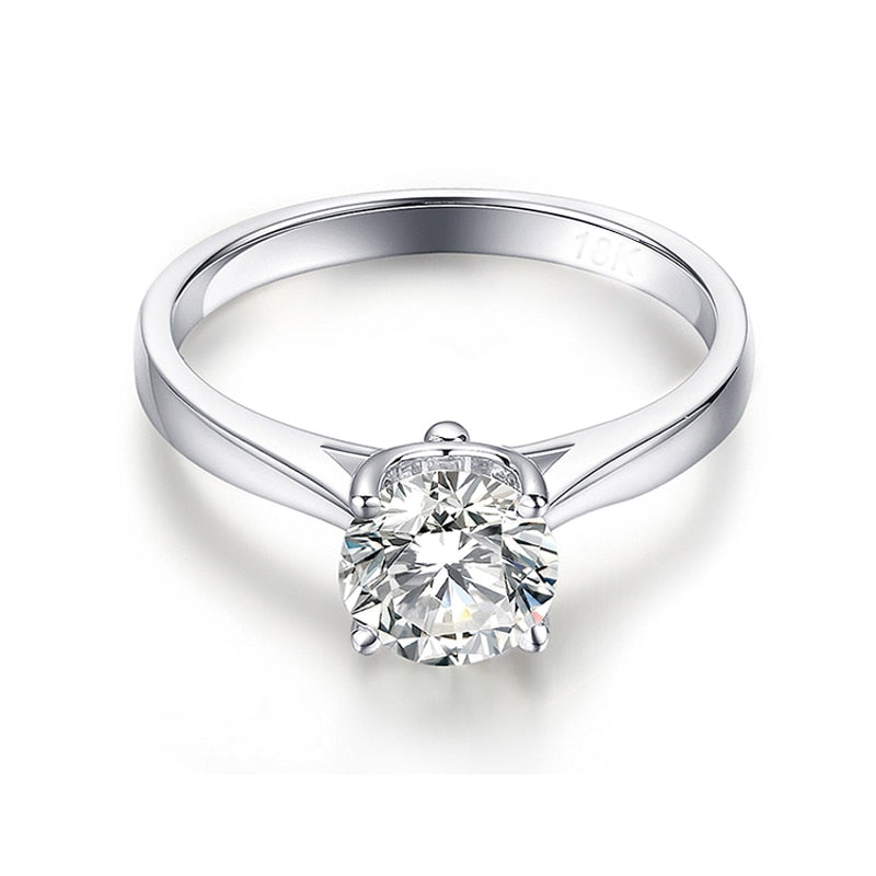 Gold Color Tibetan Silver Round 8mm 2ct Cubic Zircon Ring