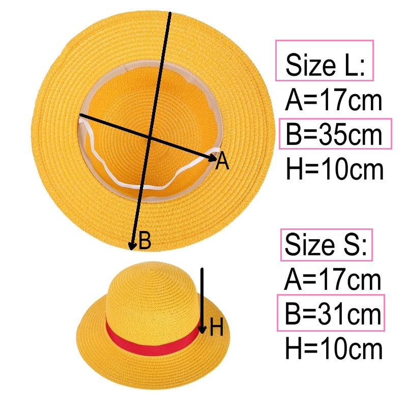 One Piece Cap Straw Hat Neck String Luffy Flat Hats - Jeglowstore