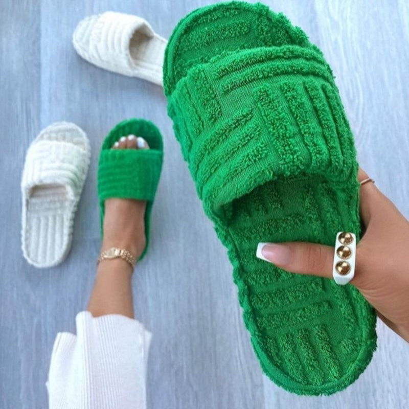 Luxury Brand Peep Toe Thick Sole Flip Flops