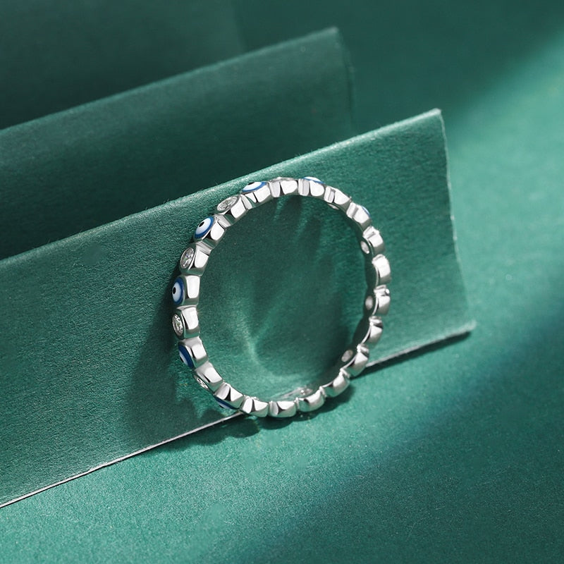 Creative Sapphire Eye Round Full Diamond Crystal Couple Ring