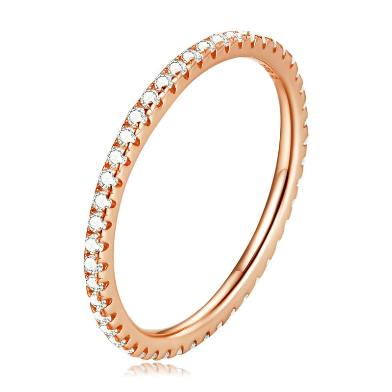 925 Sterling Silver CZ Simulated Diamond Stackable Ring