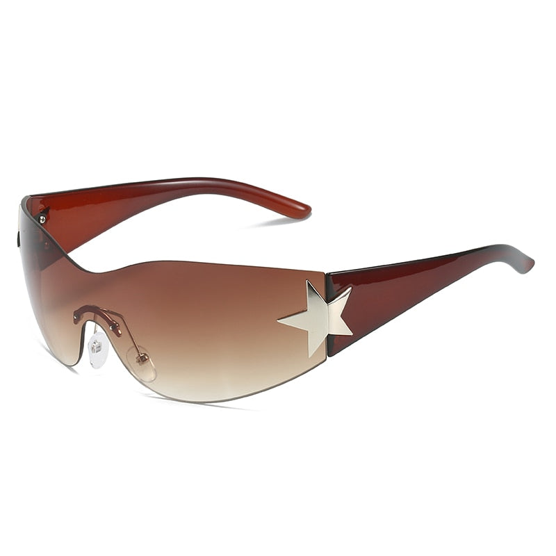 Brand Designer Sun Glasses For Men UV400 Goggles Shades One Piece
