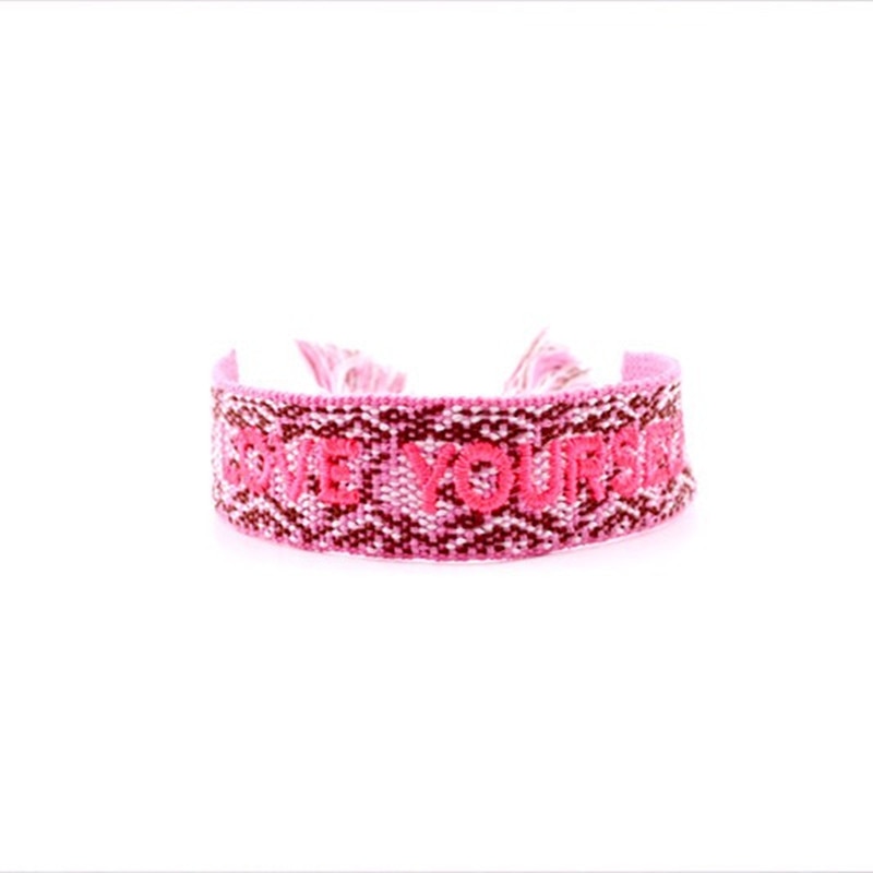 Bohemia Embroidery Letters Woven Tassel Bracele