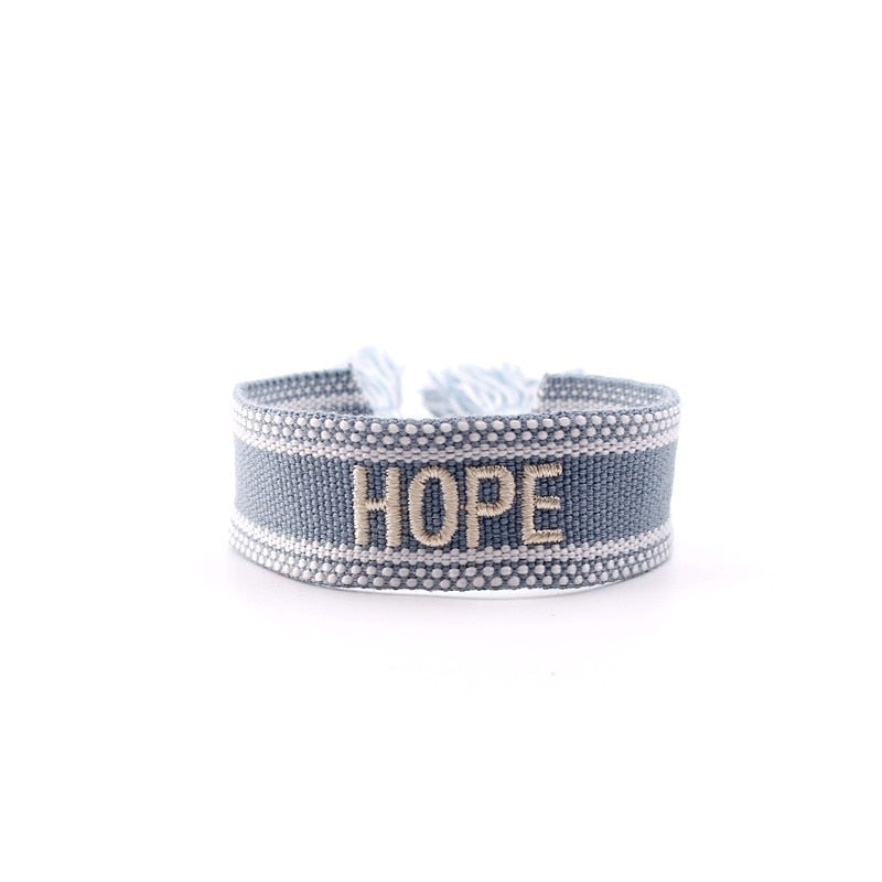 Bohemia Embroidery Letters Woven Tassel Bracele