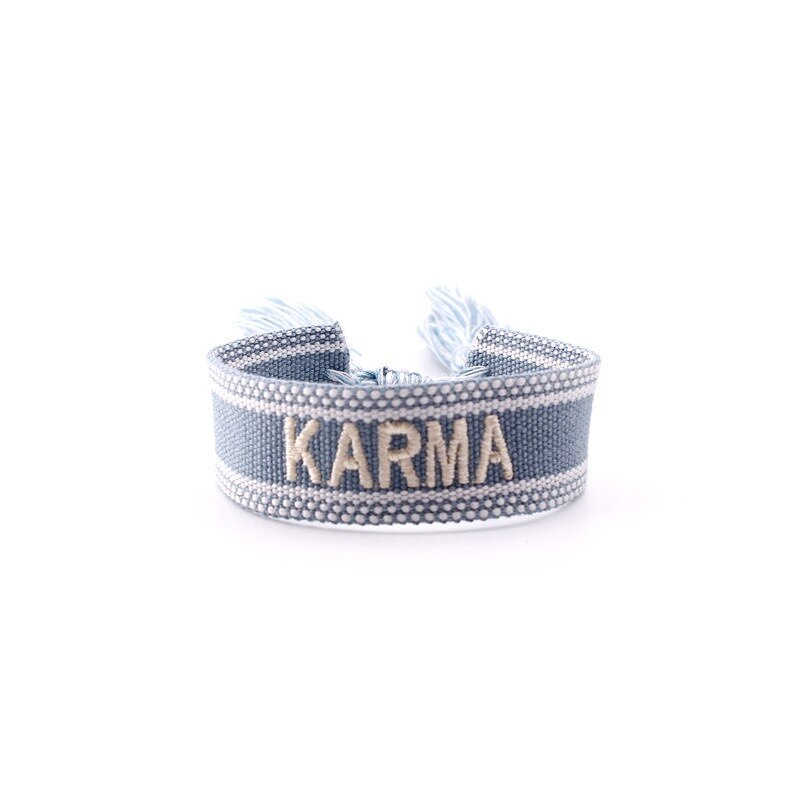 Bohemia Embroidery Letters Woven Tassel Bracele