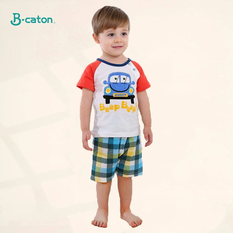 2PCS 100% Cotton Soft Summer Children Baby Cloths T-shirt